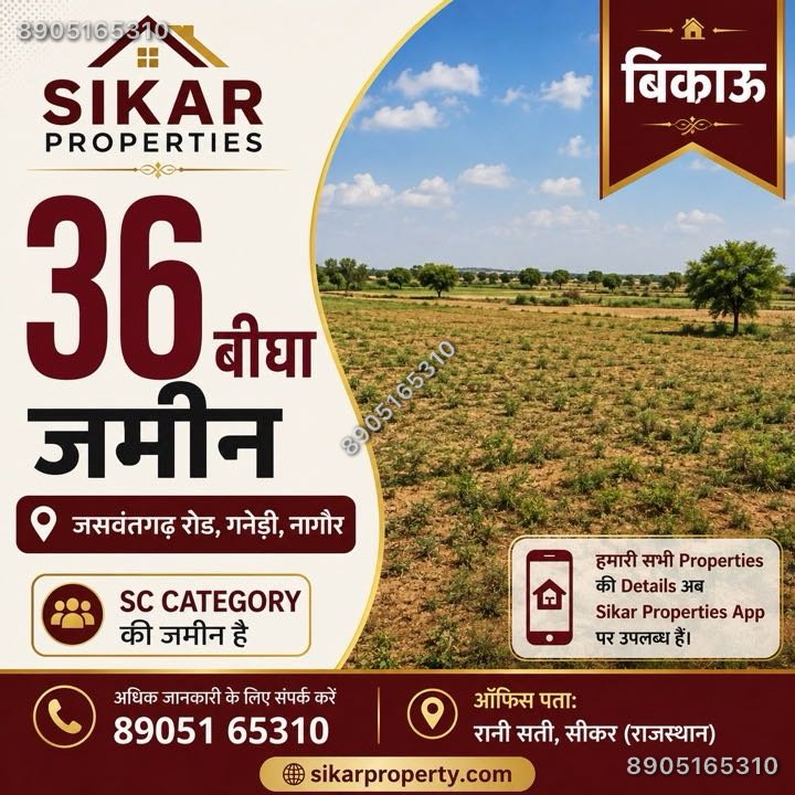 36 बीघा SC category Land