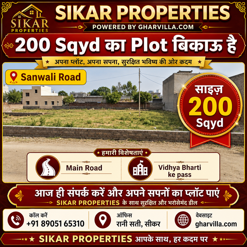 Sanwali Road पर 200 Sqyd का Plot — Main Road के पास बिकाऊ है